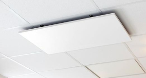 Infrared radiator Ceiling assembly Steel powder coated 587 x 1167 x 60mm